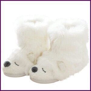 Warm Fluffy Slippers with Memory Foam, Anti-Slip Sole, Size 4-9.5